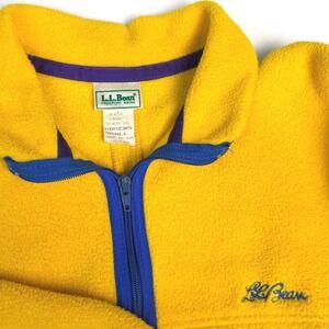 Vintage L.L.Bean Freeport, Maine Made in USA Yellow Fleece Jacket Zip Women
